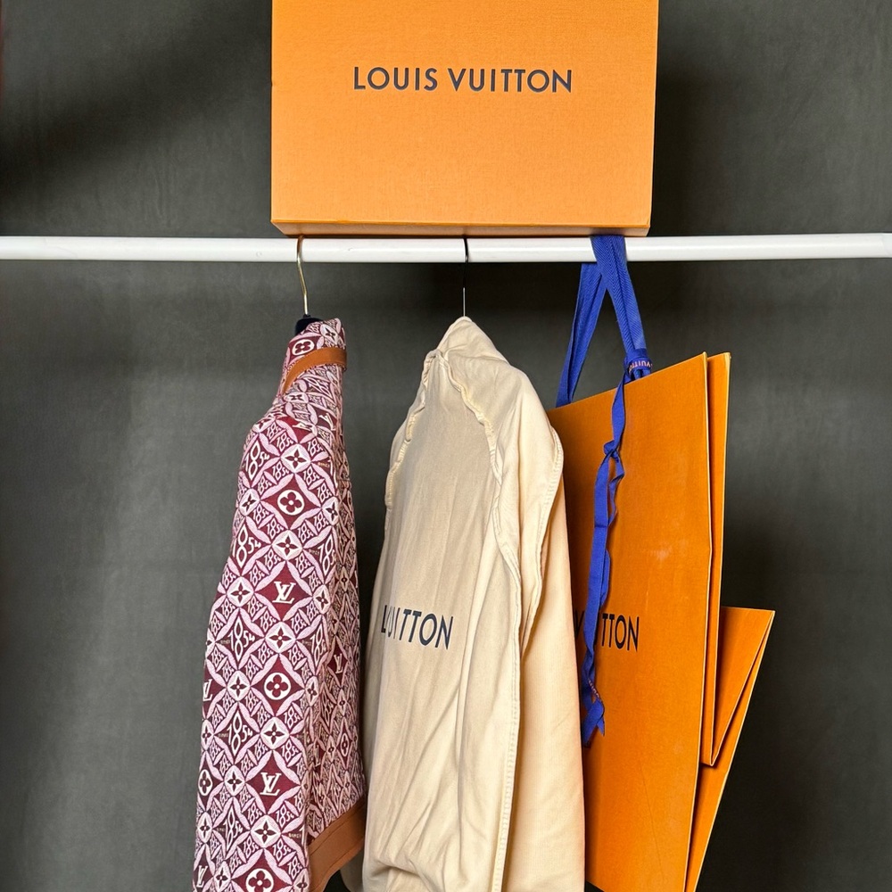 Louis Vuitton Women's Since 1854 Boxy Zipped Jacket in Burgundy & Brown Leather - Picture 2 of 13